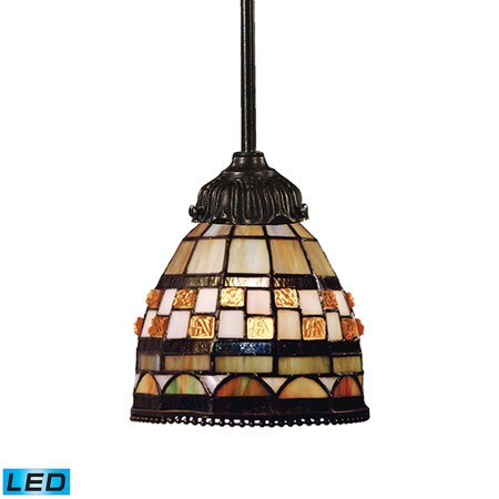 Elk Lighting 1-Lght Mini Pndnt Tiffany Brnz w/Tiffany Style Glass - Incl LED Bulb 078-TB-10-LED
